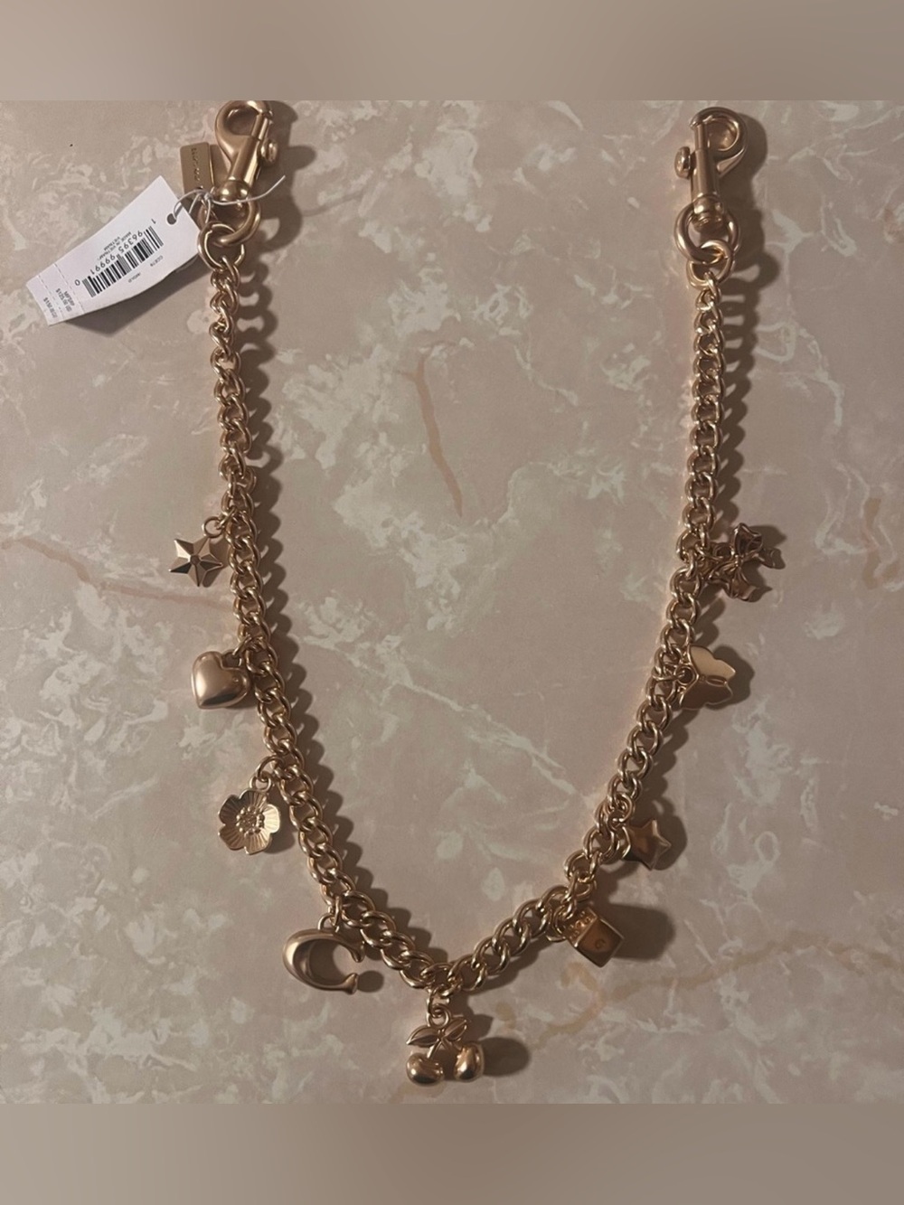 Coach Gold Charm Strap 22 inches